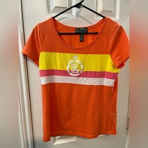 Lauren Ralph Lauren Active Women's Tri-color Beaded Logo Short sleeve T shirt M